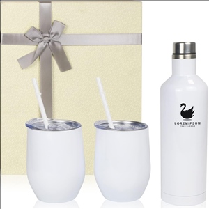 Insulated Wine Tumbler and Bottle Gift Set Stainless Steel Wine Tumblers12oz and 1pcs 26oz Bottle